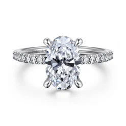 Sale Gabriel & Co. Broderick - 14K White Gold Oval Diamond Engagement Ring