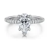 Gabriel & Co. Broderick - 14K White Gold Pear Shape Diamond Engagement Ring