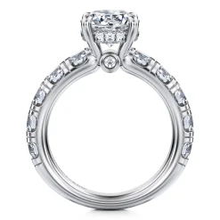 New Gabriel & Co. Broderick - 14K White Gold Round Diamond Engagement Ring