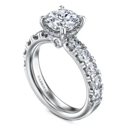 Hot Gabriel & Co. Broderick - 14K White Gold Round Diamond Engagement Ring
