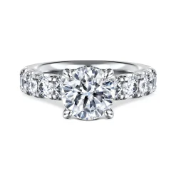 Hot Gabriel & Co. Broderick - 14K White Gold Round Diamond Engagement Ring