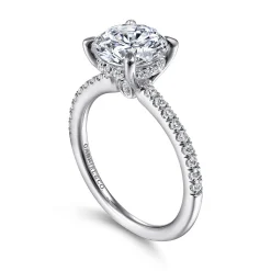 Outlet Gabriel & Co. Broderick - 14K White Gold Round Diamond Engagement Ring