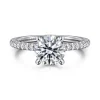 Best Gabriel & Co. Broderick - 14K White Gold Round Diamond Engagement Ring
