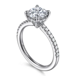 Best Gabriel & Co. Broderick - 14K White Gold Round Diamond Engagement Ring