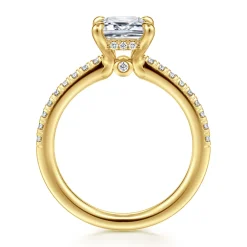Gabriel & Co. Broderick - 14K Yellow Gold Emerald Cut Diamond Engagement Ring