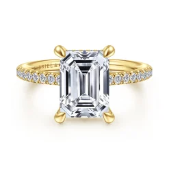 Sale Gabriel & Co. Broderick - 14K Yellow Gold Emerald Cut Diamond Engagement Ring