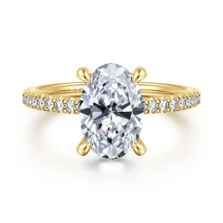 Best Gabriel & Co. Broderick - 14K Yellow Gold Oval Diamond Engagement Ring