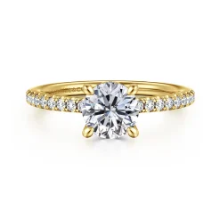 Sale Gabriel & Co. Broderick - 14K Yellow Gold Round Diamond Engagement Ring