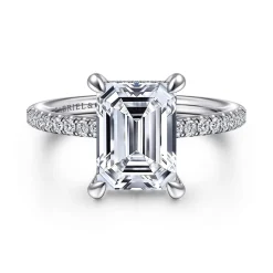 Discount Gabriel & Co. Broderick - Platinum Emerald Cut Diamond Engagement Ring