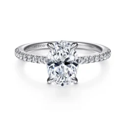 Clearance Gabriel & Co. Broderick - Platinum Oval Diamond Engagement Ring