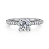 New Gabriel & Co. Broderick - Platinum Round Diamond Engagement Ring