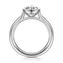 Outlet Gabriel & Co. Brooke - 14K White Gold Oval Cut Bezel Set Solitaire Diamond Engagement Ring