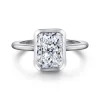 Clearance Gabriel & Co. Brooke - 14K White Gold Radiant Cut Bezel Set Solitaire Diamond Engagement Ring
