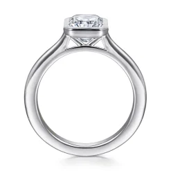 Clearance Gabriel & Co. Brooke - 14K White Gold Radiant Cut Bezel Set Solitaire Diamond Engagement Ring