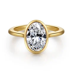 Online Gabriel & Co. Brooke - 14K Yellow Gold Oval Cut Bezel Set Solitaire Diamond Engagement Ring