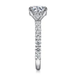 Outlet Gabriel & Co. Brosnan - 14K White Gold Round Diamond Engagement Ring