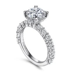 Outlet Gabriel & Co. Brosnan - 14K White Gold Round Diamond Engagement Ring