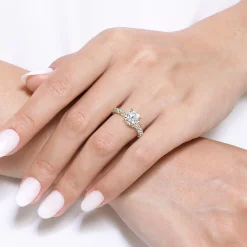 Hot Gabriel & Co. Brosnan - 14K Yellow Gold Round Diamond Engagement Ring