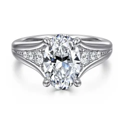 Clearance Gabriel & Co. Bruno - 14K White Gold Oval Diamond Engagement Ring