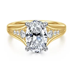Gabriel & Co. Bruno - 14K White-Yellow Gold Oval Diamond Engagement Ring