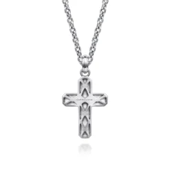 Outlet Gabriel & Co. Brushed Cross Pendant Necklace 925 Sterling Silver