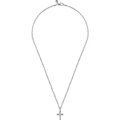 Clearance Gabriel & Co. Brushed Cross Pendant Necklace 925 Sterling Silver