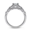 Discount Gabriel & Co. Bryce - Vintage Inspired 14K White Gold Split Shank Round Diamond Engagement Ring
