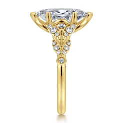 Outlet Gabriel & Co. Bryce - Vintage Inspired 14K Yellow Gold Split Shank Marquise Shape Diamond Engagement Ring