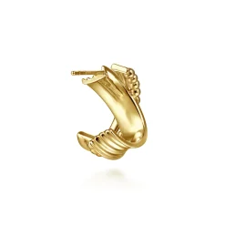 Gabriel & Co. Bujukan Bold - 14K Yellow Gold Bujukan Criss Cross J Hoop Earrings