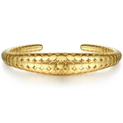 Discount Gabriel & Co. Bujukan Bold - 14K Yellow Plain Gold Graduating Cuff Bracelet