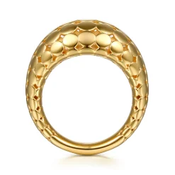 New Gabriel & Co. Bujukan Bold - 14K Yellow Plain Gold Wide Bujukan Band Ring