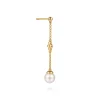 Sale Gabriel & Co. Bujukan Clover - Drop Earrings Stud 14K Yellow Gold Pearl Bujukan