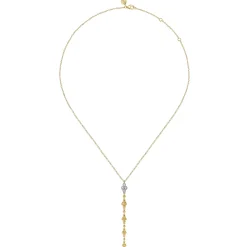 Discount Gabriel & Co. Bujukan Clover - 14K White and Yellow Gold Bujukan and Diamond Clover Drop Necklace