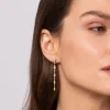 Gabriel & Co. Bujukan Clover - 14K White and Yellow Gold Bujukan and Diamond Clover Stud Drop Earrings