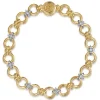Gabriel & Co. Bujukan Clover - 14K White Yellow Gold Bujukan Diamond and Hollow Link Chain Bracelet
