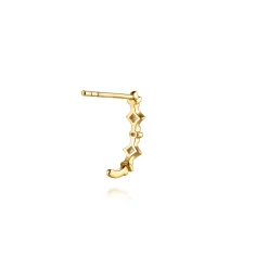 Discount Gabriel & Co. Bujukan Clover - 14K Yellow Gold Bujukan Clover and Diamond J Hoop Earrings