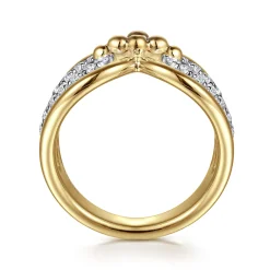 Online Gabriel & Co. Bujukan Clover - 14K Yellow Gold Bujukan Diamond Link Ring