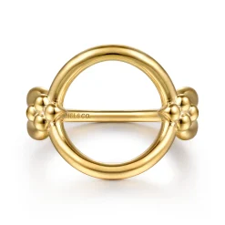Best Gabriel & Co. Bujukan Clover - 14K Yellow Gold Bujukan Link Chain Ring