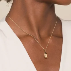 New Gabriel & Co. Bujukan Clover - Pendant Necklace Teardrop 14K Yellow Gold Bujukan