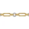 Outlet Gabriel & Co. Bujukan Link - 14K Yellow Gold Bujukan and Diamond Link Chain Tennis Bracelet