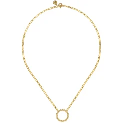 Hot Gabriel & Co. Bujukan Link - 14K Yellow Gold Chain Necklace with Bujukan Circle
