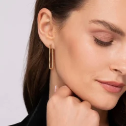 Outlet Gabriel & Co. Bujukan Link - 14K Yellow Plain Gold 40mm Rectangle Bujukan Classic Hoop Earrings