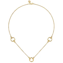 Outlet Gabriel & Co. Bujukan Link - 14K Yellow Plain Gold Bujukan Link Chain Station Necklace