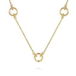 Outlet Gabriel & Co. Bujukan Link - 14K Yellow Plain Gold Bujukan Link Chain Station Necklace