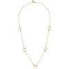 Sale Gabriel & Co. Bujukan Link - 14K Yellow Plain Gold Bujukan Clover Link Chain Station Necklace