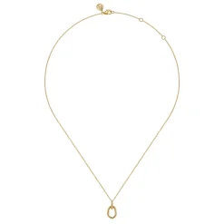 Outlet Gabriel & Co. Bujukan Link - 14K Yellow Plain Gold Bujukan Pendant Necklace