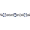 Outlet Gabriel & Co. Bujukan Link - 925 Sterling Silver Bujukan Link Chain Bracelet with White and Periwinkle Blue Enamel