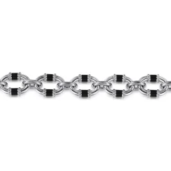 Online Gabriel & Co. Bujukan Link - 925 Sterling Silver Bujukan Link Bracelet with Black Enamel