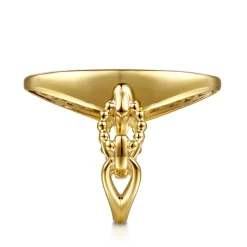 Clearance Gabriel & Co. Bujukan Pave - 14K White Yellow Gold Bujukan and Diamond Signet Ring
