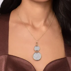 Discount Gabriel & Co. Bujukan Pave - 14K White Yellow Gold Bujukan and Diamond Pendant Drop Necklace